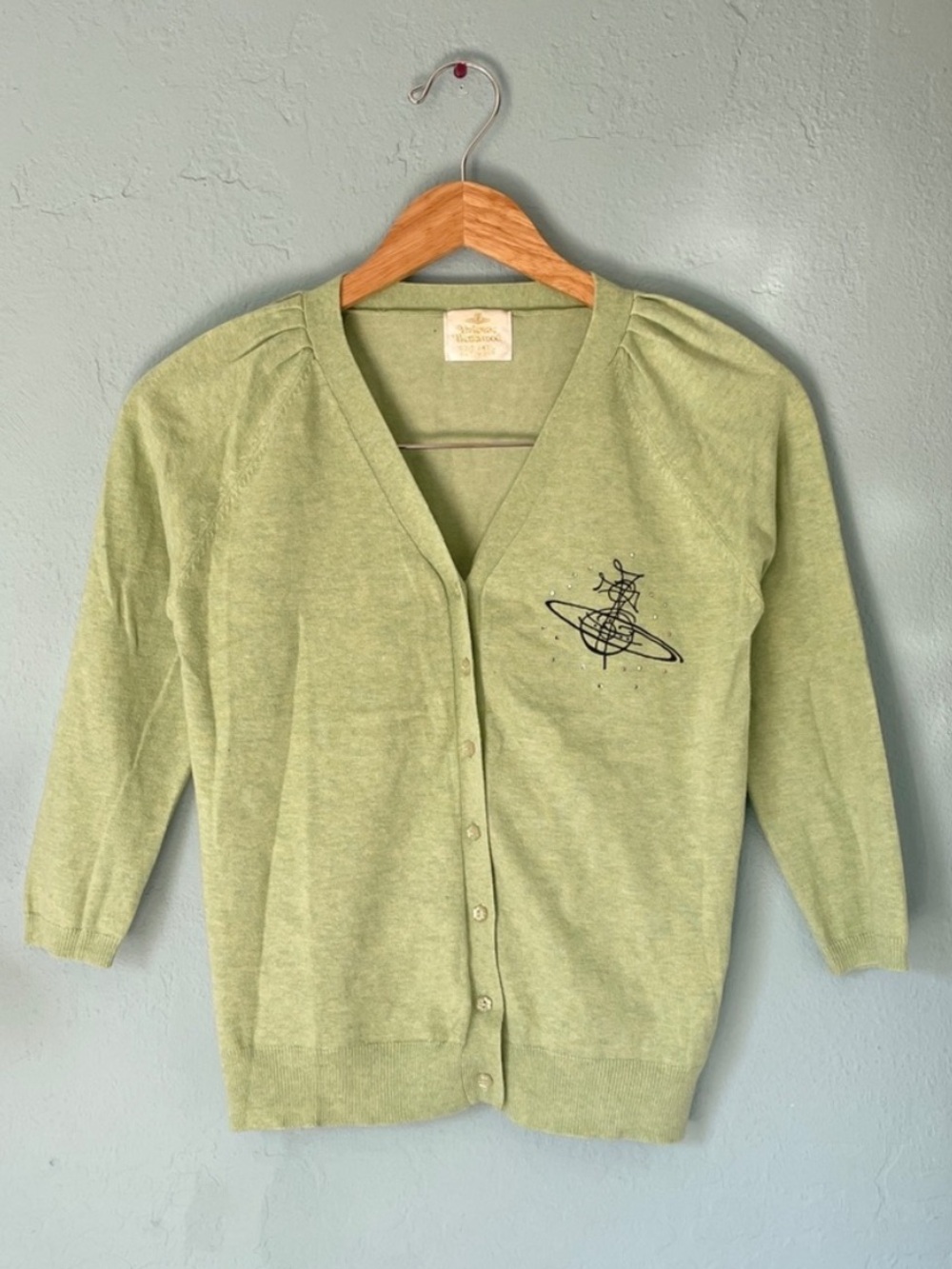 Vivienne Westwood Green Logo Orb Cardigan